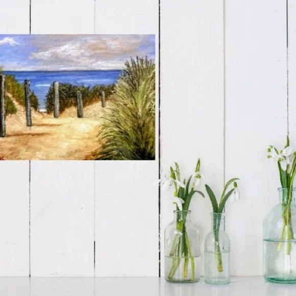 "SANDY DUNE" Original Acrylic Painting by mac, Signed by the artist, 12 x 20 - Picture 4 of 5